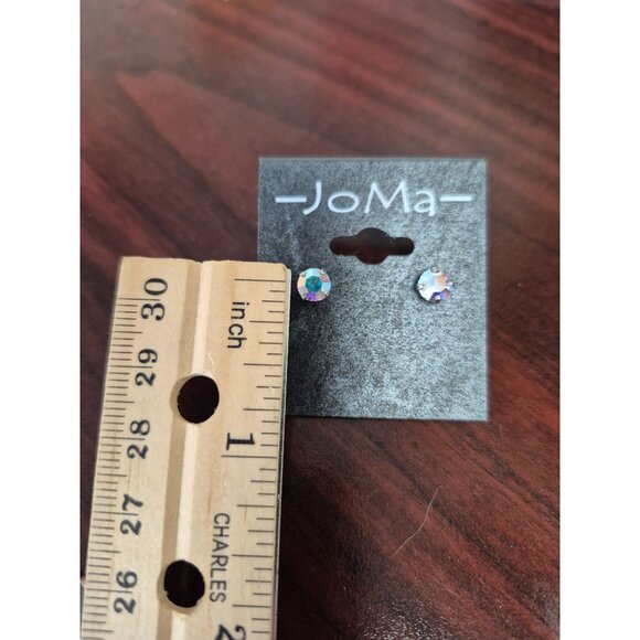 JoNa Round Iridescent Stud Earrings - Picture 3 of 4